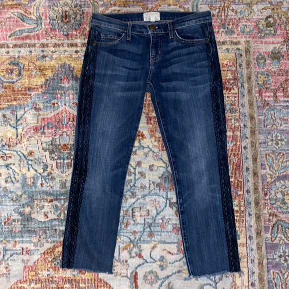 Current/Elliott | Loved Tux Black Lace Skinny Jeans Size 27 - Picture 8 of 8